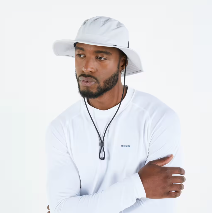 Adults' Sailing Boat Hat 500 - Light Grey